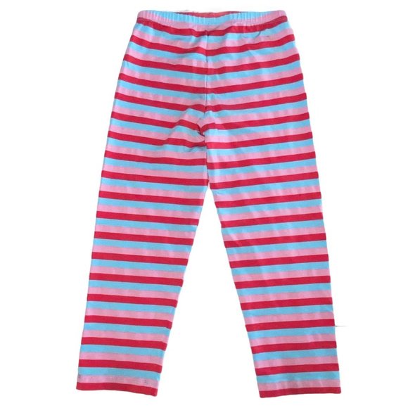 American Girl Sz 5 Stripe Leggings Pink Red Blue - Picture 1 of 2